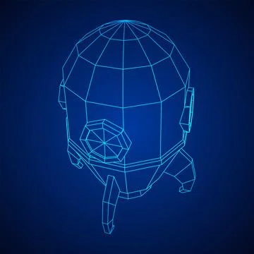Space Rocket Ship. Wireframe low poly mesh vector illustration. Stock Illustration