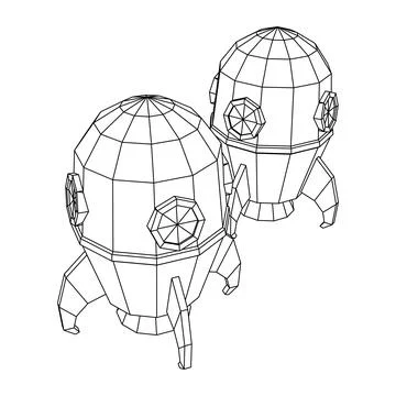 Space Rocket Ship. Wireframe low poly mesh vector illustration. Illustrazione stock