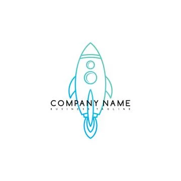 Space rocket shuttle brand logo template logotype Ilustración de archivo
