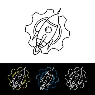 Space rocket shuttle logo logotype Illustrazione stock