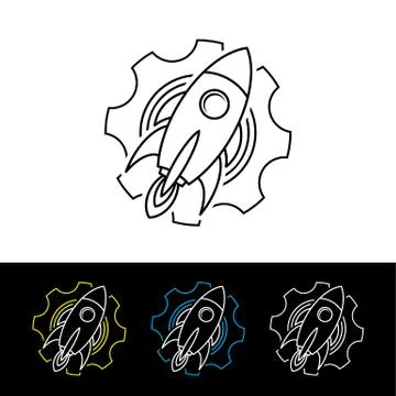 Space rocket shuttle logo logotype Ilustração Stock