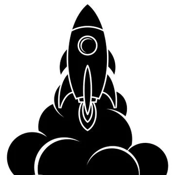 Space rocket shuttle logo logotype Stock Illustration