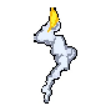Space rocket smoke trail pixel art vector illustration Stock Illustration