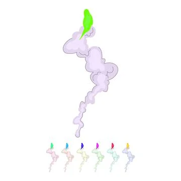 Space rocket smoke trail vector cartoon graphic Stock Illustration