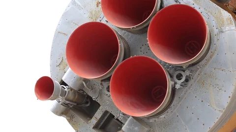 Space rocket Soyuz TM. Space Rocket Engine. Russian space rocket. Stock Footage 102541616