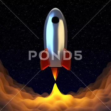 Space rocket srat to the universe journy. Stock Illustration