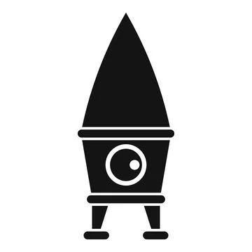 Space rocket standing on launch pad ready for takeoff Stock Illustration