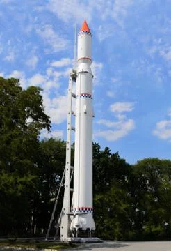 Space rocket on the support Stock Photos