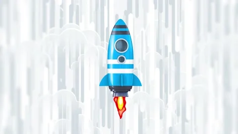 Space Rocket Taking Off In The Clouds Stock Footage 152740687