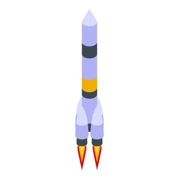 Space rocket taking off from launch pad with red flames Illustrazione stock