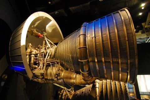Space rocket thrust engine Stock Photos