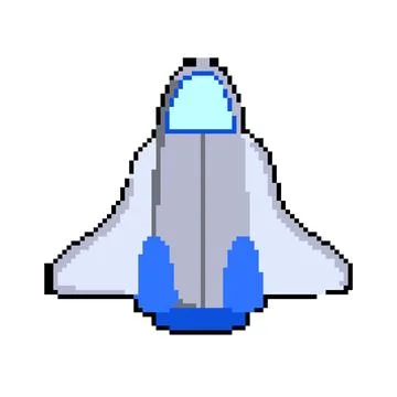 Space rocket toy pixel art vector illustration Stock Illustration