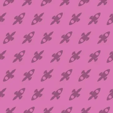 Space Rocket Universe Explorers Seamless Silhouette Pattern Stock Illustration