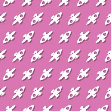 Space Rocket Universe Explorers Seamless Pattern Stock Illustration