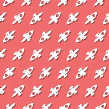 Space Rocket Universe Explorers Seamless Adventure Pattern Stock Illustration