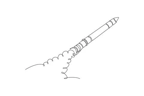 Space rocket vehicle launching dynamically upwards at an angle Stock-Illustration