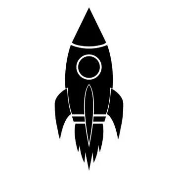 Space rocket on white background Stock Illustration