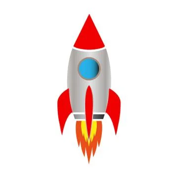 Space rocket on white background Stock Illustration