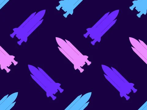 Space rockets seamless pattern. Spaceships. Design for banners, posters and p Illustrazione stock