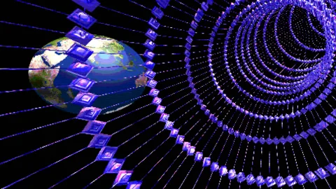 Space roller coaster 8 bit loop. 3d animation Stock Footage 171506228