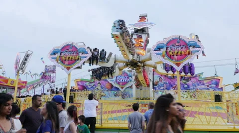 Space Roller Ride At State Fair Stock Footage 51831959