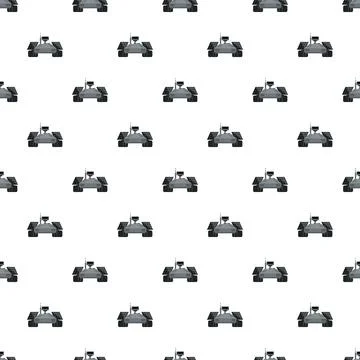 Space rover exploration technology seamless pattern Stock Illustration