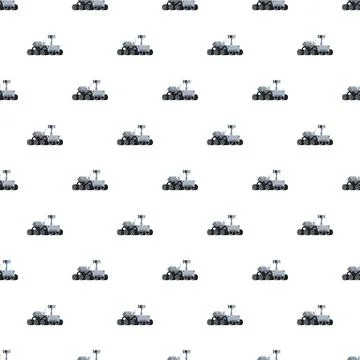 Space rover exploration vehicle technology seamless pattern Stock Illustration