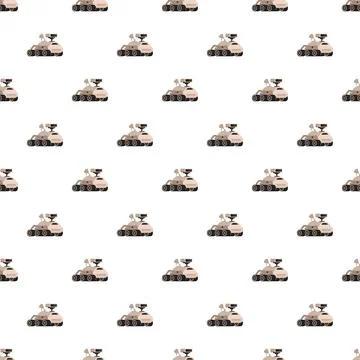 Space rover exploration vehicles seamless pattern Stock Illustration