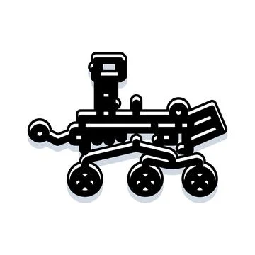 Space rover exploring alien planet surface Stock Illustration