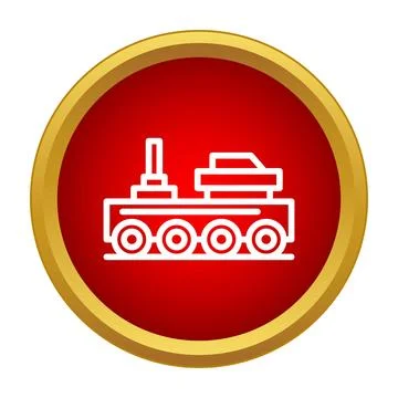 Space rover exploring alien planet surface icon Stock Illustration