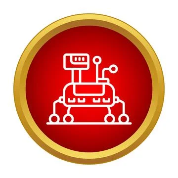 Space rover exploring planet surface technology icon Stock Illustration