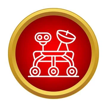 Space rover exploring planet surface mission icon Stock Illustration