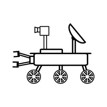 Space rover icon on white. Stock Illustration