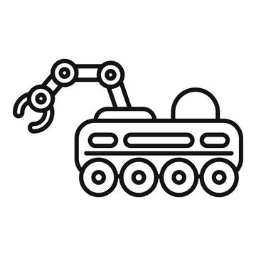 Space rover robot exploring extraterrestrial surface technology Stock Illustration
