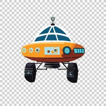 Space Rover Silhouette On White Background exploring wheels Stock Illustration