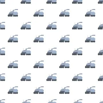 Space rover vehicles seamless exploring white pattern Stock Illustration