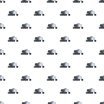 Space rovers forming a seamless exploration pattern Stock Illustration