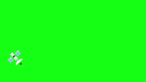 Space satellite antenna space object green screen animation Stock Footage 243992577