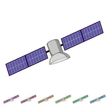 Space satellite cartoon vector graphic Stock Illustration