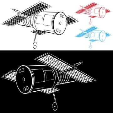 Space satellite drawing Stock Illustration
