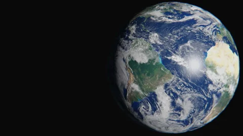 Space satellite flies against the backdrop of the Earth. Stock Footage 110871790