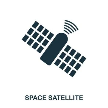 Space Satellite icon. Flat style icon design. UI. Illustration of space Stock Illustration