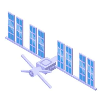 Space satellite icon isometric vector. Launch rocket 스톡 일러스트