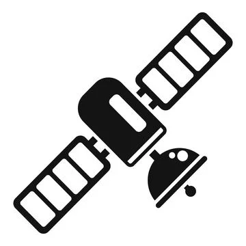 Space satellite icon simple vector. Control center Stock Illustration