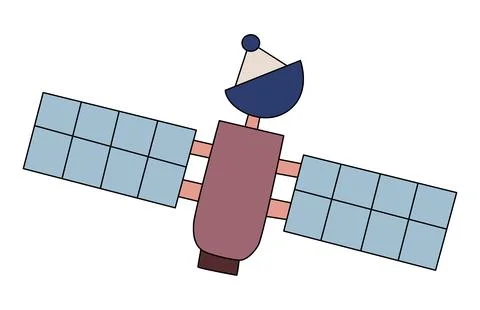 Space satellite isolated on a white background Illustrazione stock