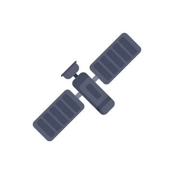 Space satellite orbiting earth transmitting signals Stock Illustration
