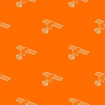 Space satellite pattern vector orange Stock Illustration
