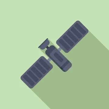 Space satellite power icon flat vector. Source cell Stock Illustration