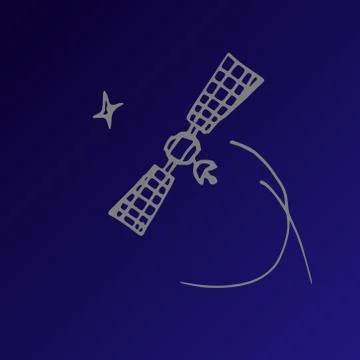 Space satellite sketch Stock Illustration