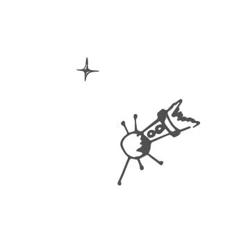 Space satellite sketch Stock Illustration